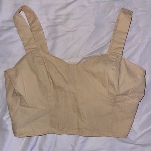 TAN BUSTIER CROP-TOP